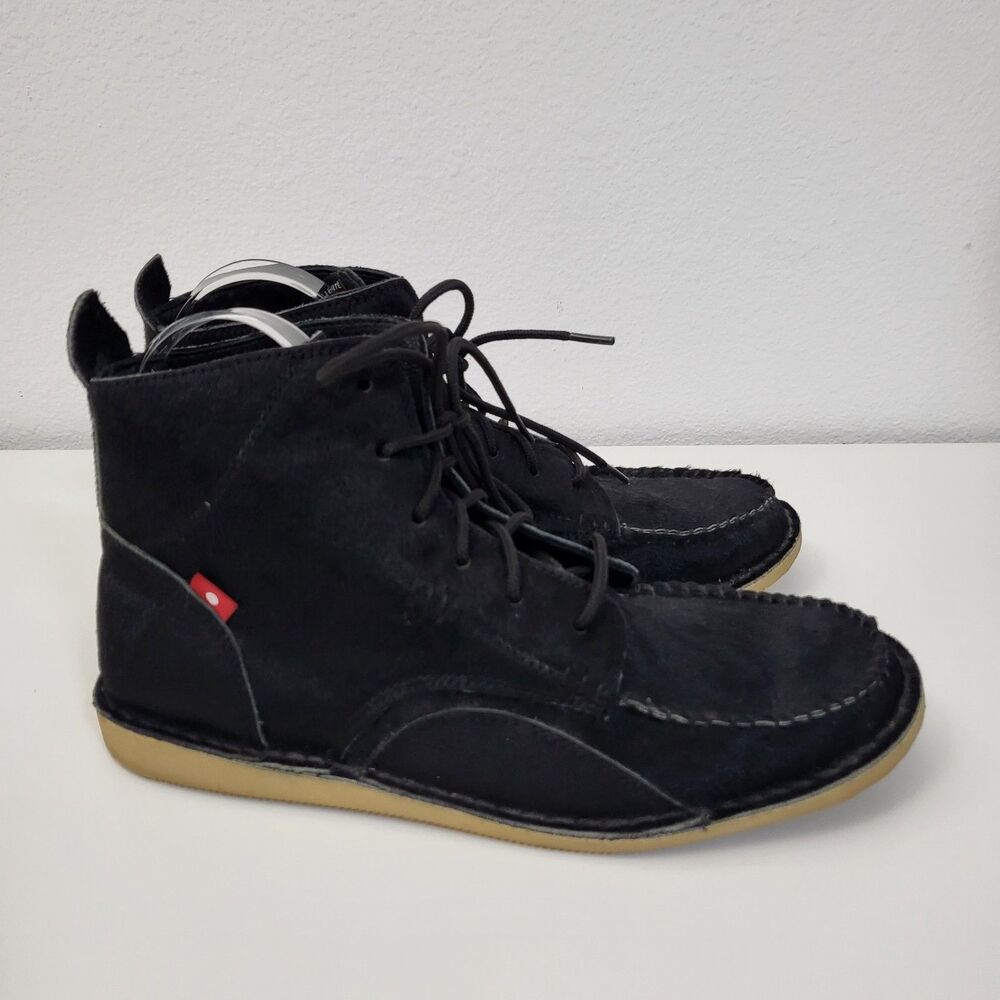 OLIBERTE Moc Toe Chukka Boots Mens 7 / 40 Black Leather Calf Hair Ankle Africa